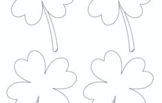 3 Free Printable Four Leaf Clover Outlines in Four Leaf Clover Printable Template