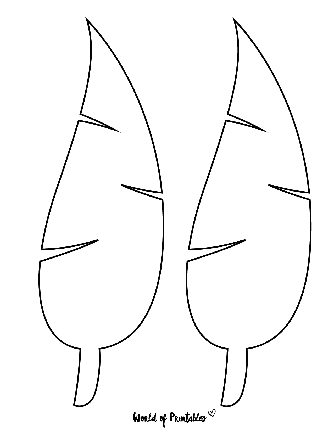 37 Printable Leaf Templates, Outlines & Shapes (Free) - World Of in Banana Leaf Template Printable