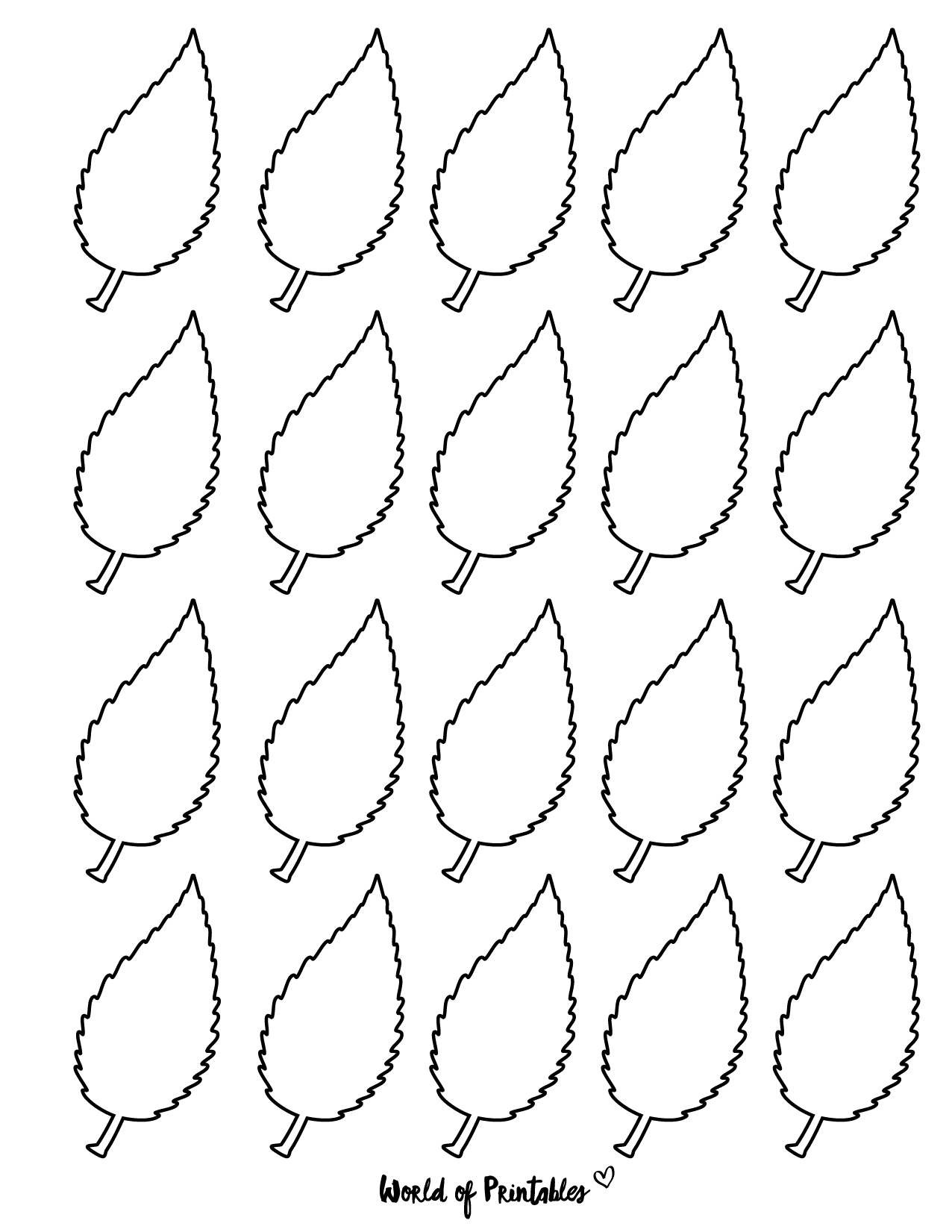 37 Printable Leaf Templates, Outlines & Shapes (Free) - World Of in Rose Leaf Template Printable