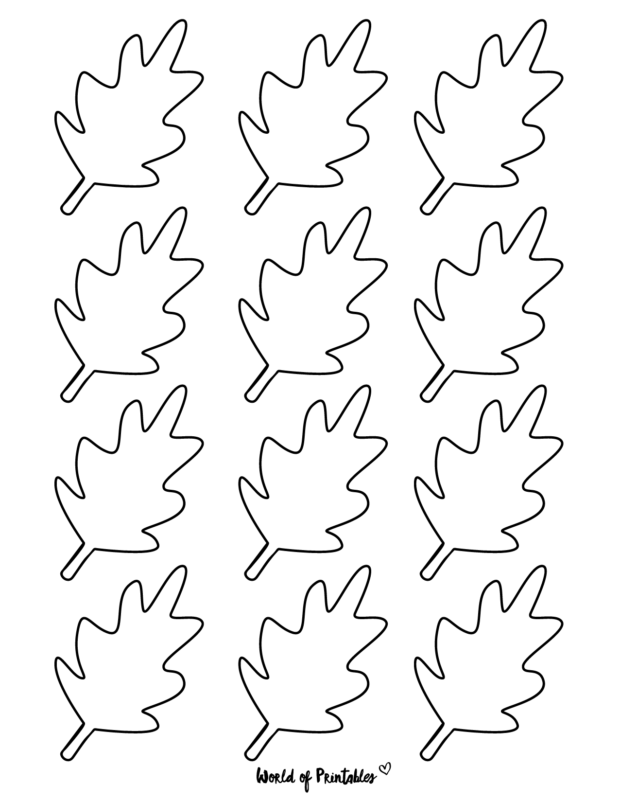 37 Printable Leaf Templates, Outlines & Shapes (Free) - World Of with regard to Free Printable Oak Leaf Template
