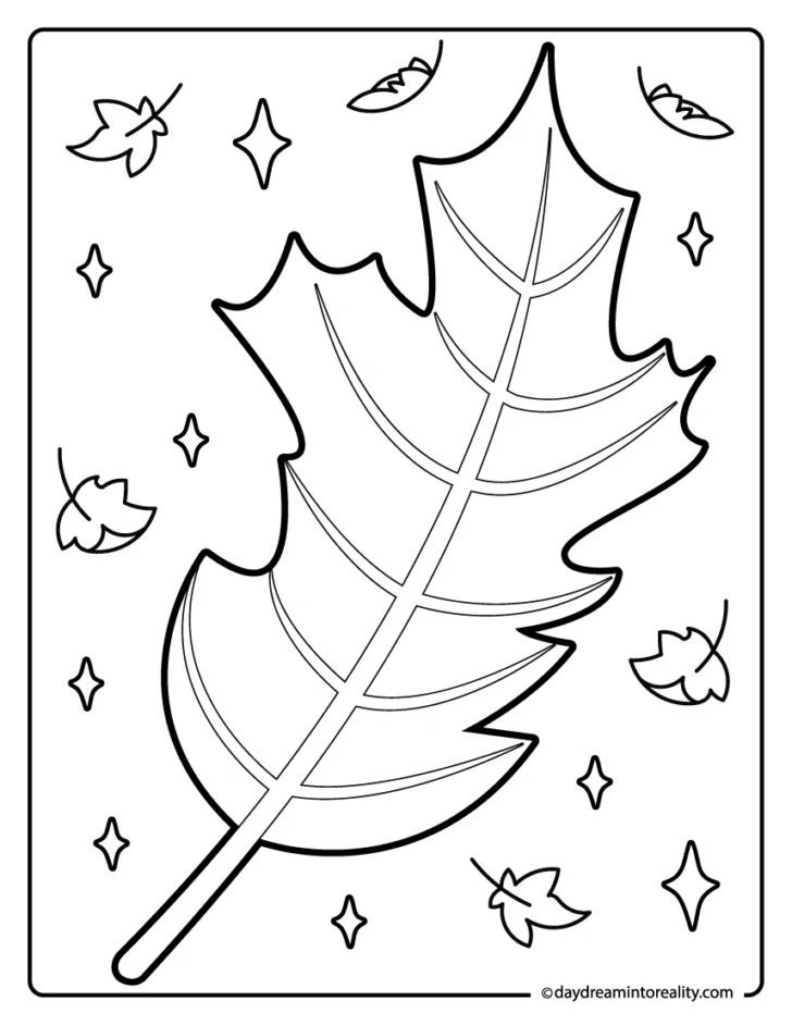 Fall Leaves Coloring Pages For Kids Printable