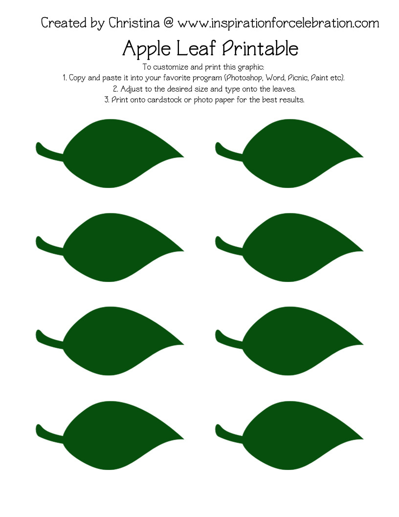 Apple Leaf Template Free Printable with Apple Leaf Template Printable