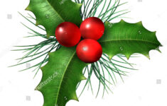 Christmas Holly Red Berries Green Leaves Stock Illustration throughout Green Christmas Leaves