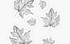 Colorable Fall Leaves Sticker Pack $1.25 throughout Fall Leaves Printable Black And White