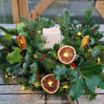 Easy Christmas Table Centerpiece With Evergreen Leaves Regarding Christmas Leaves Decor
