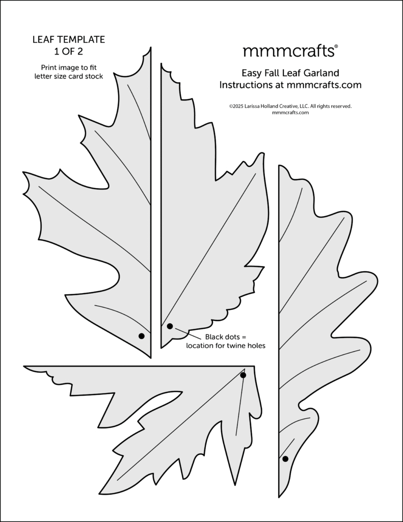 Easy Fall Leaf Garland - Mmmcrafts with regard to Printable Fall Leaves Garland