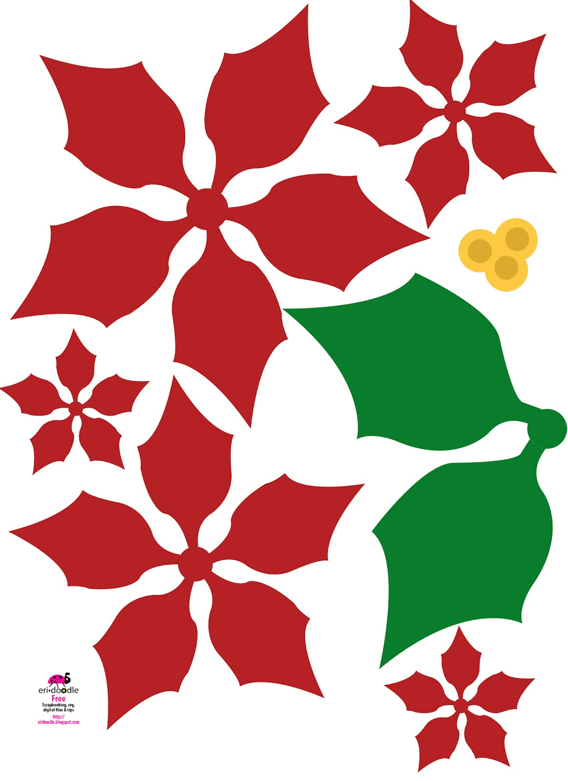 Eridoodle Designs And Creations: Make A Paper Christmas Flower pertaining to Poinsettia Leaf Template Printable