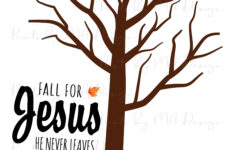 Fall Fingerprint Craft, Fall For Jesus, Autumn Leaves, Tree inside Fall For Jesus He Never Leaves Free Printable