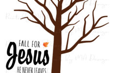 Fall Fingerprint Craft, Fall For Jesus, Autumn Leaves, Tree pertaining to Fall For Jesus He Never Leaves Free Printable