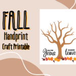 Fall For Jesus, He Never Leaves” Fall Handprint Craft Printable Inside Fall For Jesus He Never Leaves Printable