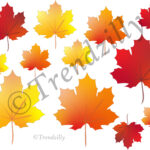 Fall Leaf Printable, Thanksgiving Decorations, Oktoberfest Pertaining To Printable Fall Leaves Decorations
