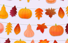 Fall Leaves And Pumpkin Garland. Get Crafty Today • Happythought regarding Printable Fall Leaves Garland
