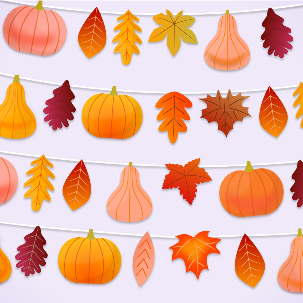 Fall Leaves And Pumpkin Garland. Get Crafty Today • Happythought regarding Printable Fall Leaves Garland