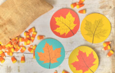 Fall Leaves Colorful Printable Circles For Party Decor, Confetti with Printable Fall Leaves Decorations