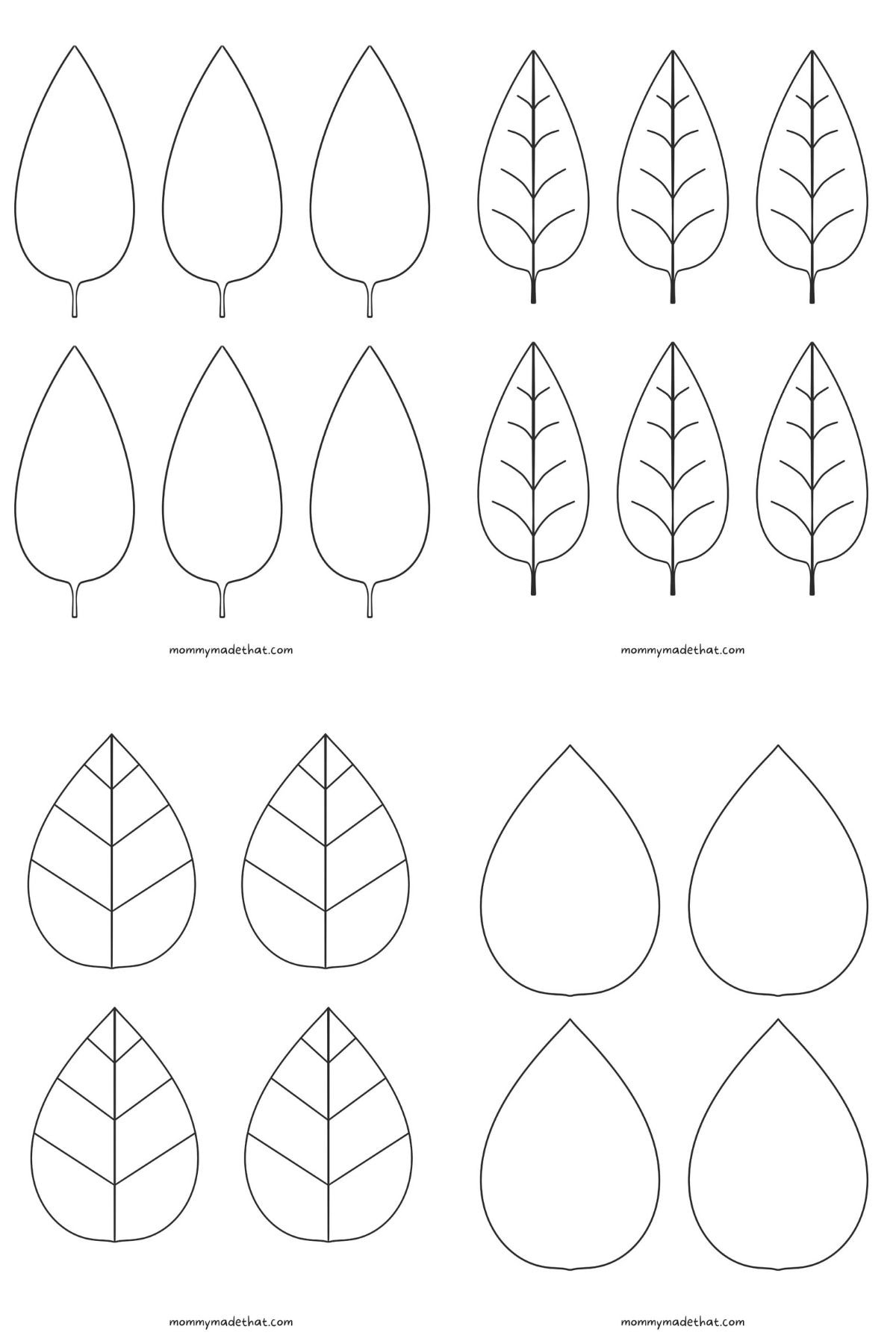 Free Leaf Templates &amp;amp; Outlines: Tons Of Printables!! with Leaf And Stem Template Printable