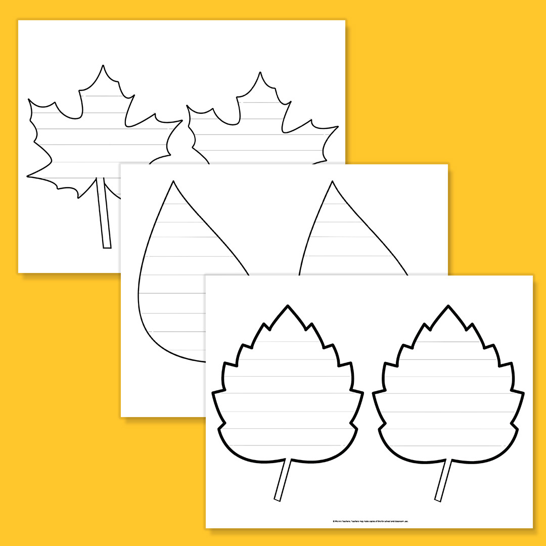 Free Printable Leaf Template Bundle For Fall throughout Leaf Writing Template With Lines Printable