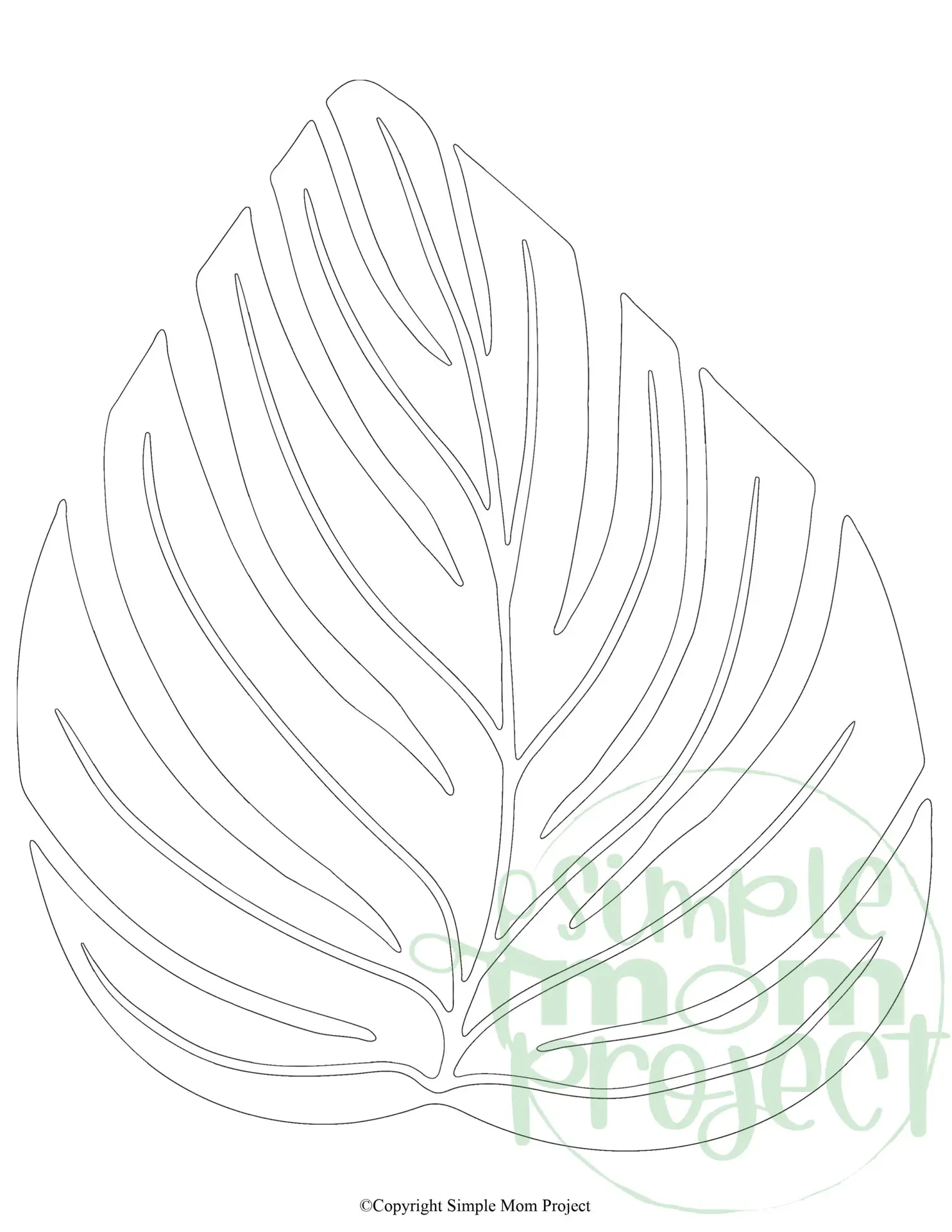 Free Printable Tropical Leaf Stencil Template - Simple Mom Project in Free Printable Palm Leaf Template