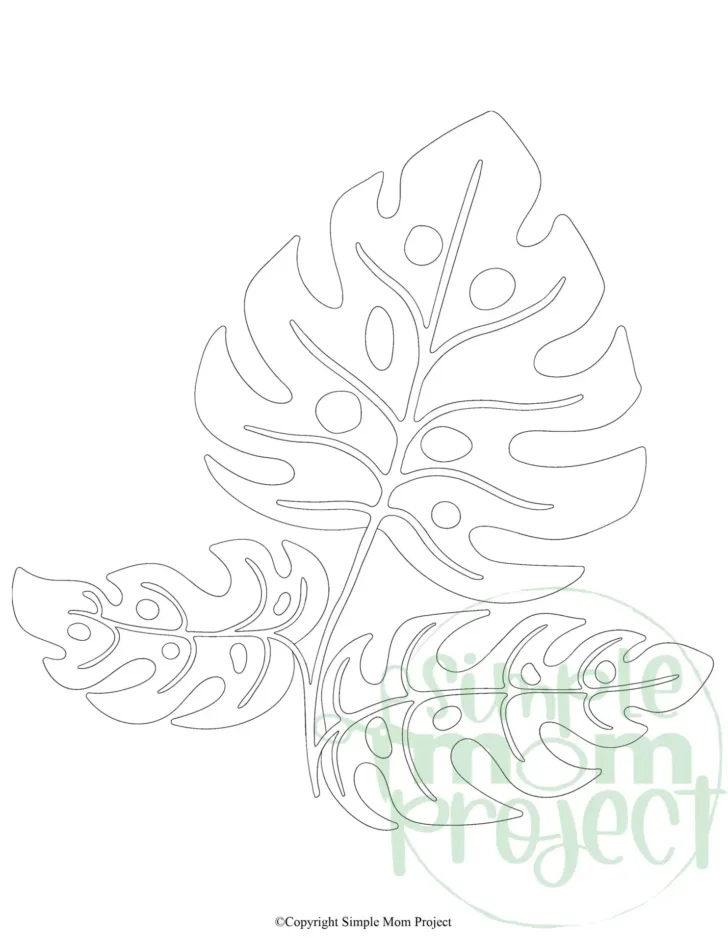 Printable Tropical Leaf Template