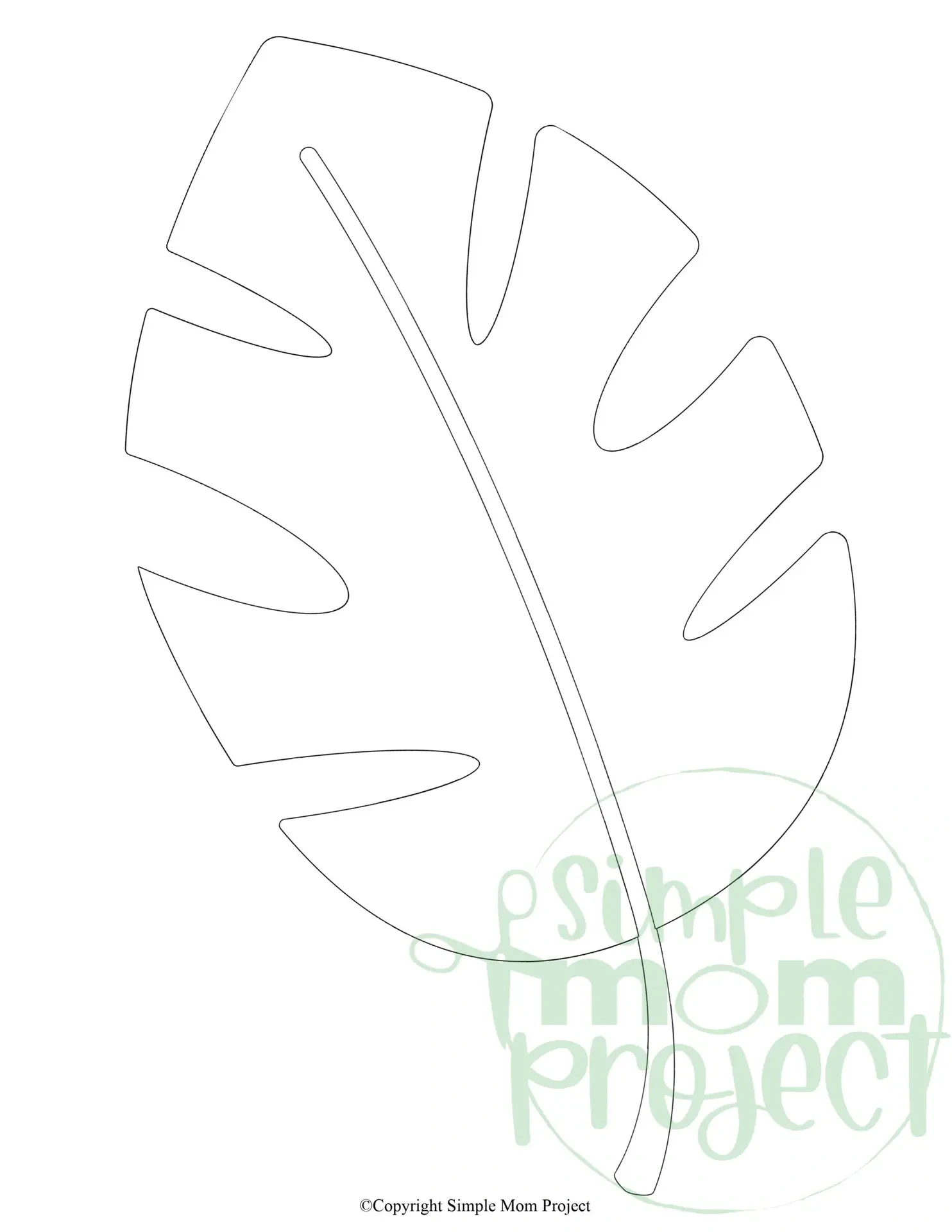 Free Printable Tropical Leaf Stencil Template - Simple Mom Project with Palm Leaf Template Printable
