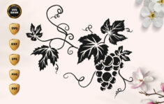 Grape Vine Svg File, Grape Leaves Svg, Grape Wall Decor regarding Grape Leaf Template Printable