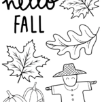Hello Fall Printable Coloring Page   Sustain Life Journal Intended For Free Printable Fall Leaves Coloring Pages