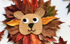 How To Make A Cute Lion Leaf Craft with Lion Leaf Craft With Printable Template