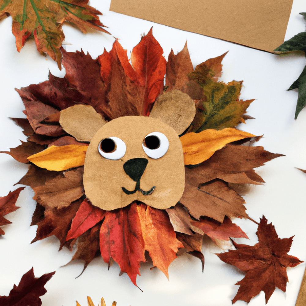 How To Make A Cute Lion Leaf Craft with Lion Leaf Craft With Printable Template