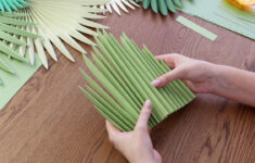 How To Make Paper Palm Leaves Diy (+ Free Template) - Fancybloom within Printable Palm Tree Leaf Template