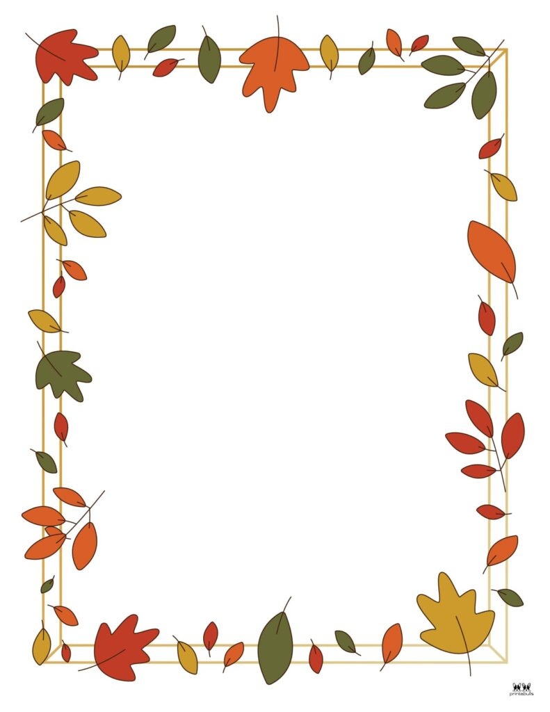 Leaf Borders - 30 Free Printable Borders | Printabulls in Free Printable Fall Leaves Borders