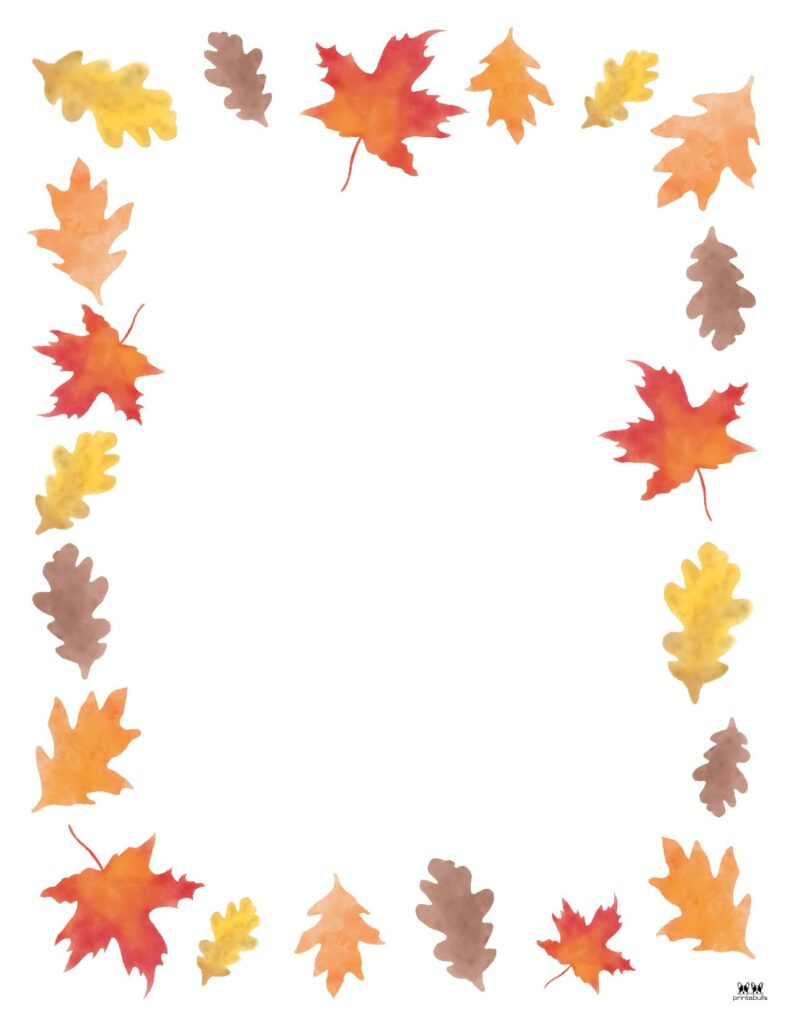 Leaf Borders - 30 Free Printable Borders | Printabulls throughout Free Printable Fall Leaves Borders