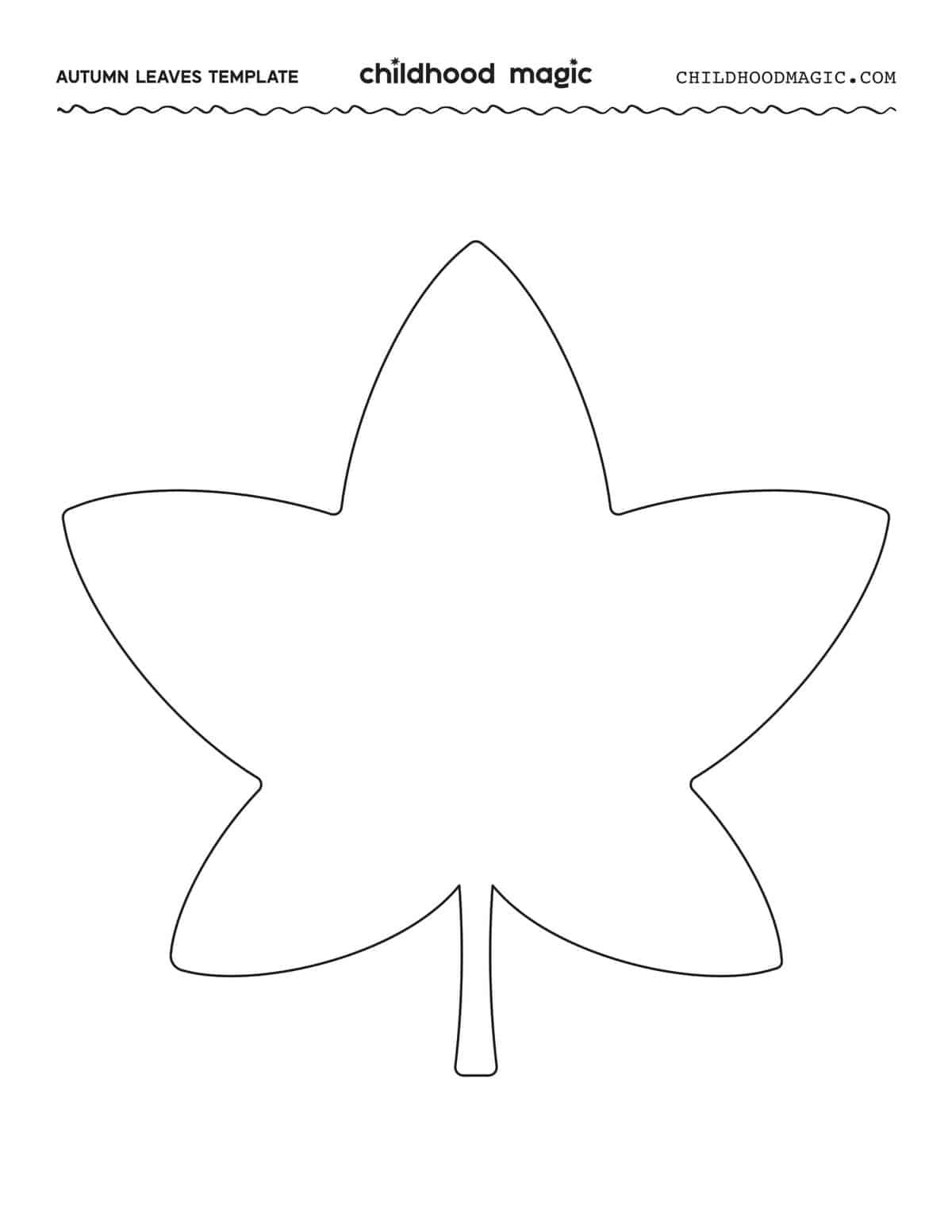 Leaf Outline - Childhood Magic regarding Large Maple Leaf Template Printable