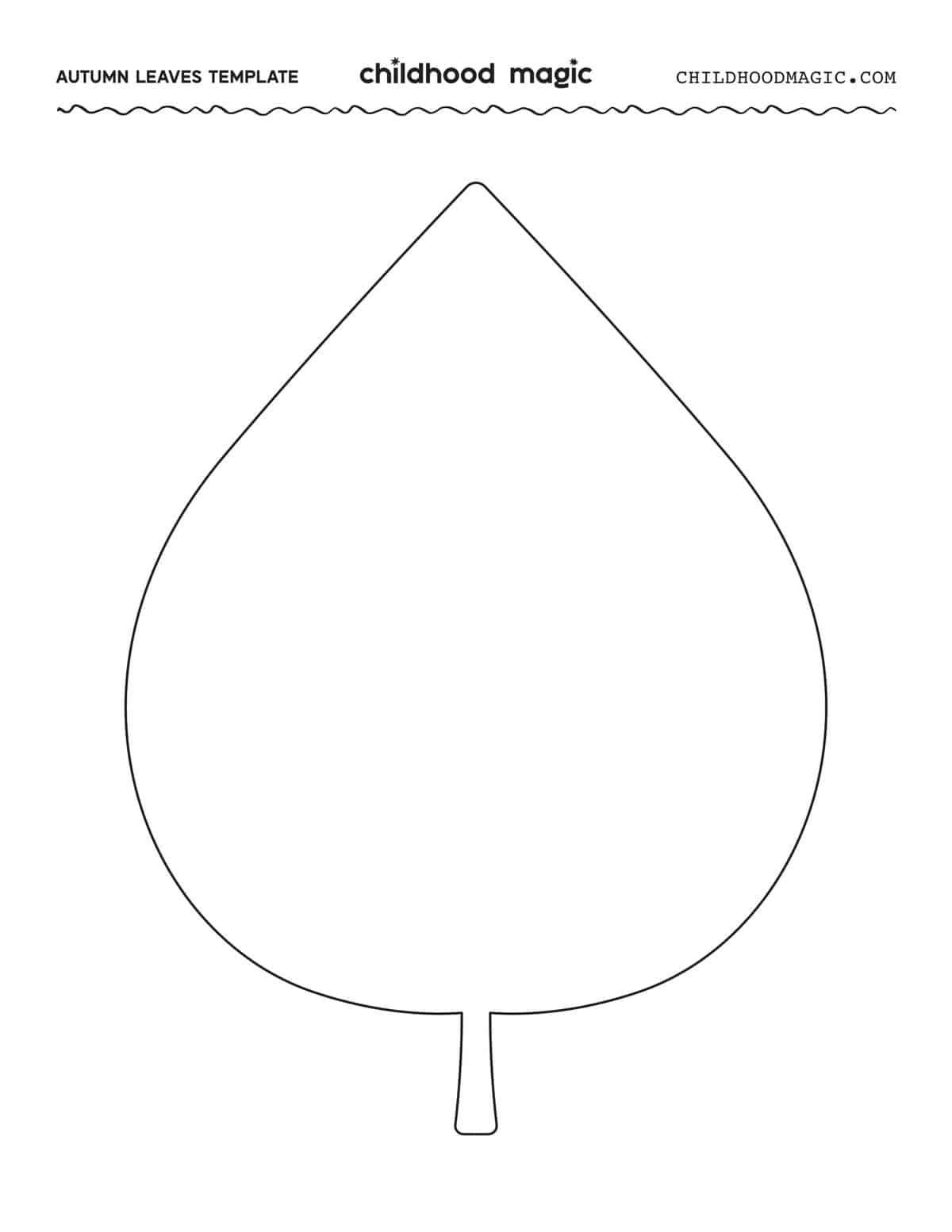 Leaf Outline - Childhood Magic throughout Simple Leaf Template Printable