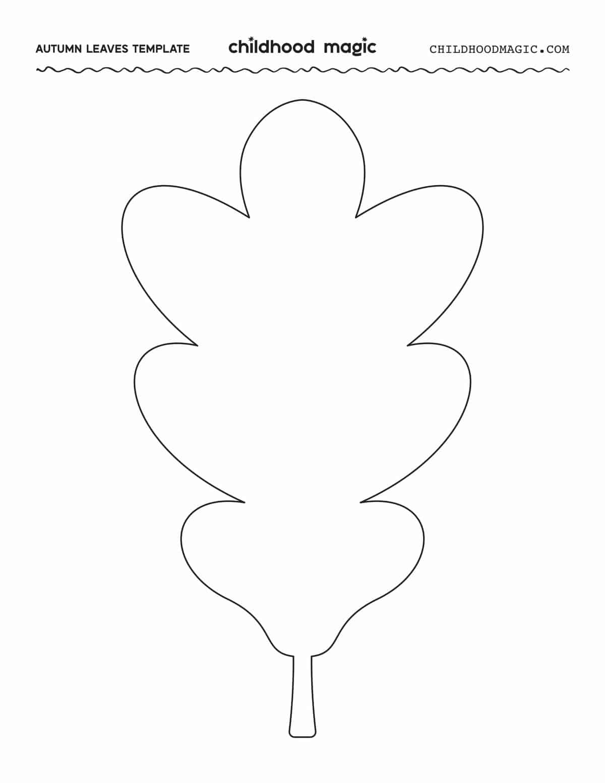 Leaf Outline - Childhood Magic with Free Printable Big Fall Leaves Cutouts