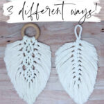 Macrame Feather Diy (3 Different Patterns!) | Marching North Throughout Leaf Printable Macrame Feather Template