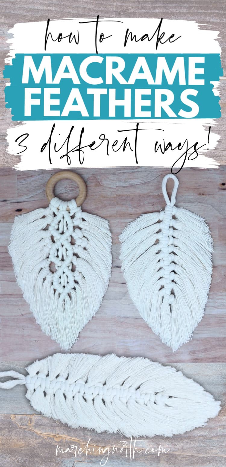 Macrame Feather Diy (3 Different Patterns!) | Marching North throughout Leaf Printable Macrame Feather Template
