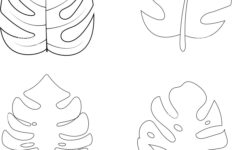 Monstera Leaf Icon Vector Design-Vorlage Stock-Vektorgrafik - Alamy intended for Printable Monstera Leaf Template