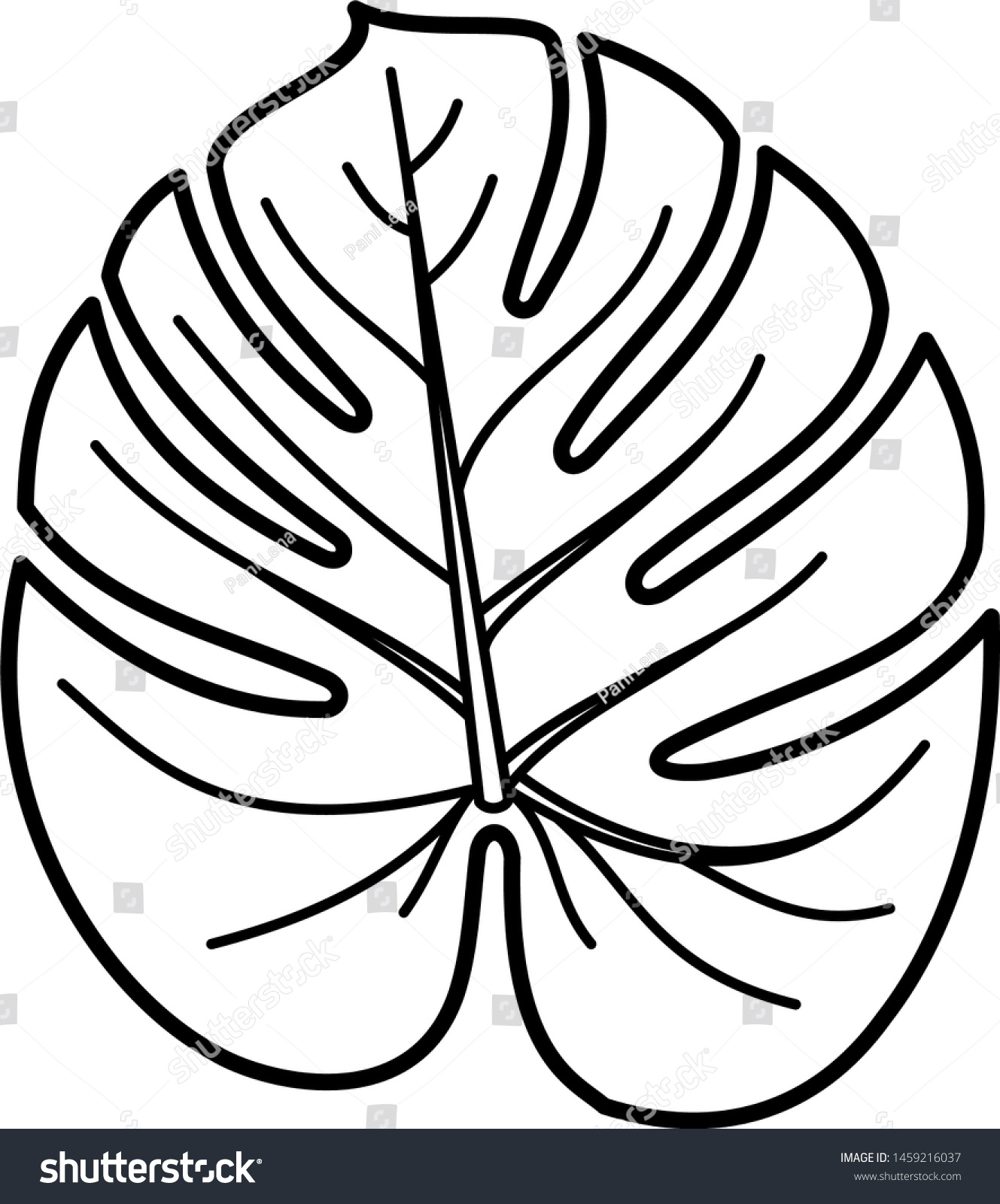 Monstera Plant Leaf Icon Outline Style Stock Vector (Royalty Free in Printable Monstera Leaf Template Free