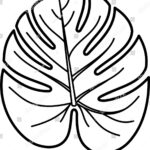 Monstera Plant Leaf Icon Outline Style Stock Vector (Royalty Free Intended For Monstera Leaf Template Printable