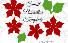 Paper Poinsettia Flowers, Easy Printable Pdf Poinsettia Flower inside Poinsettia Leaf Template Printable