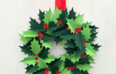 Papermill Direct | How To Create A Diy Holly Wreath throughout Christmas Wreath Leaves