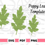 Poppy Paper Flower Svg And Pdf Templates, Diy Small Paper Flower Within Poppy Leaf Template Printable