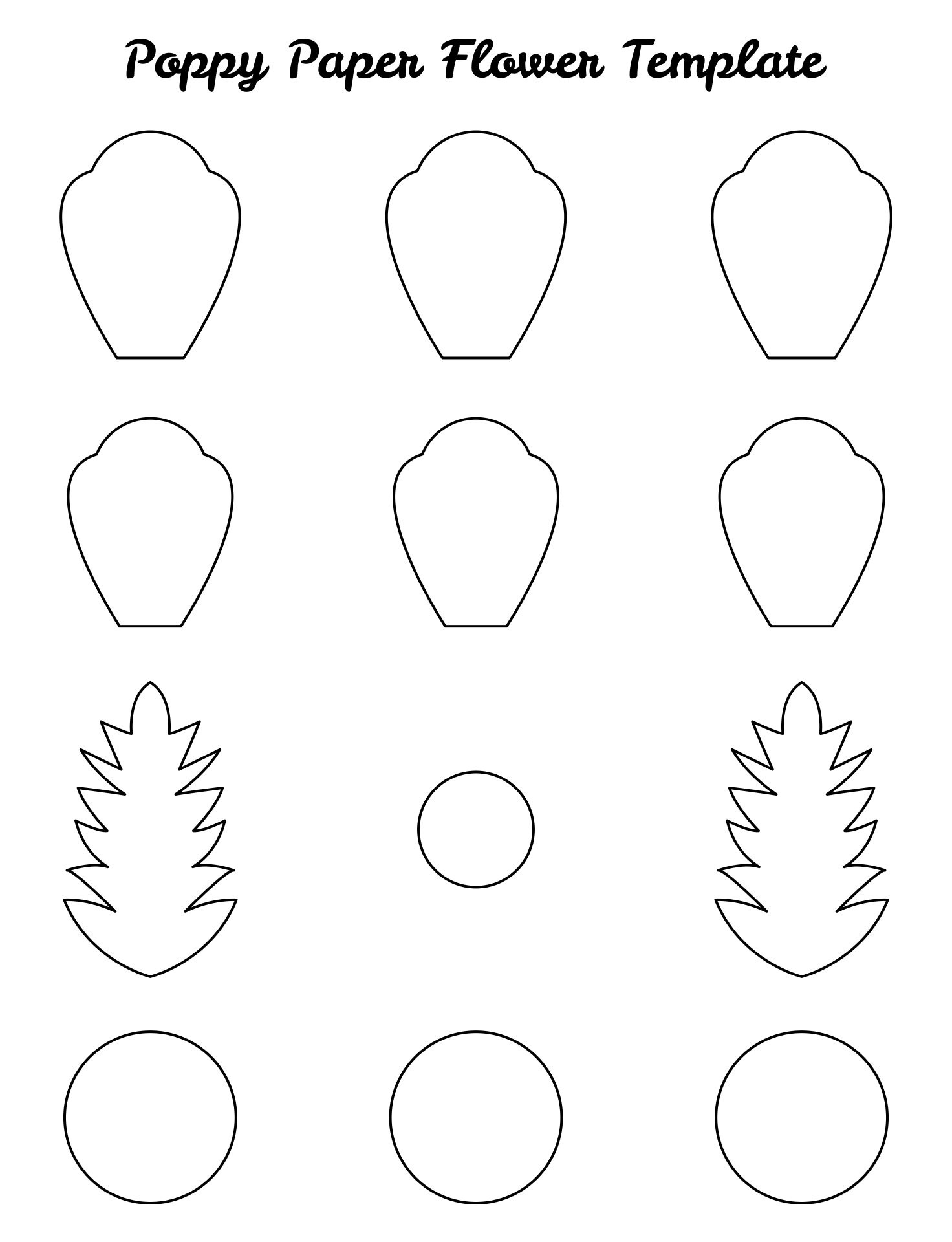 Poppy Template - 15 Free Pdf Printables | Printablee intended for Poppy Leaf Template Printable