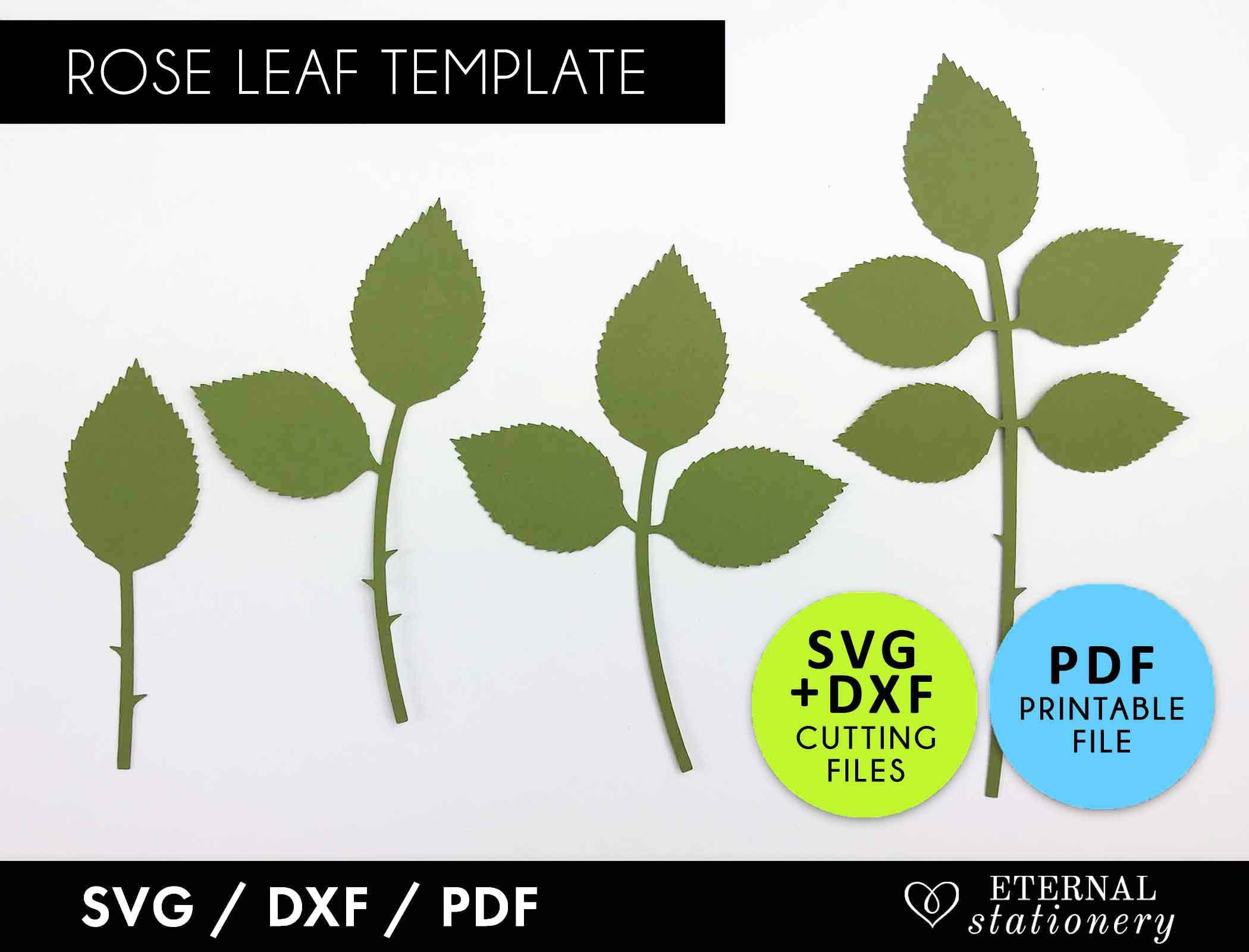 Rose Leaf Svg Template, Leaves Svg, Paper Flower Leaves, Leaf in Printable Rose Leaf Template