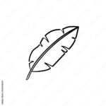 Stock Vektorgrafik „Banana Leaf Hand Drawn Vector Outline Doodle With Banana Leaf Template Printable