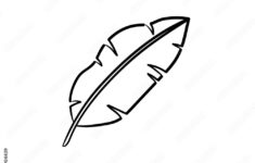 Stock-Vektorgrafik „Banana Leaf Hand Drawn Vector Outline Doodle with Banana Leaf Template Printable