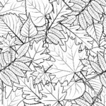 Stock Vektorgrafik „Vector Autumn Leaves Seamless Pattern. Black In Fall Leaves Printable Black And White