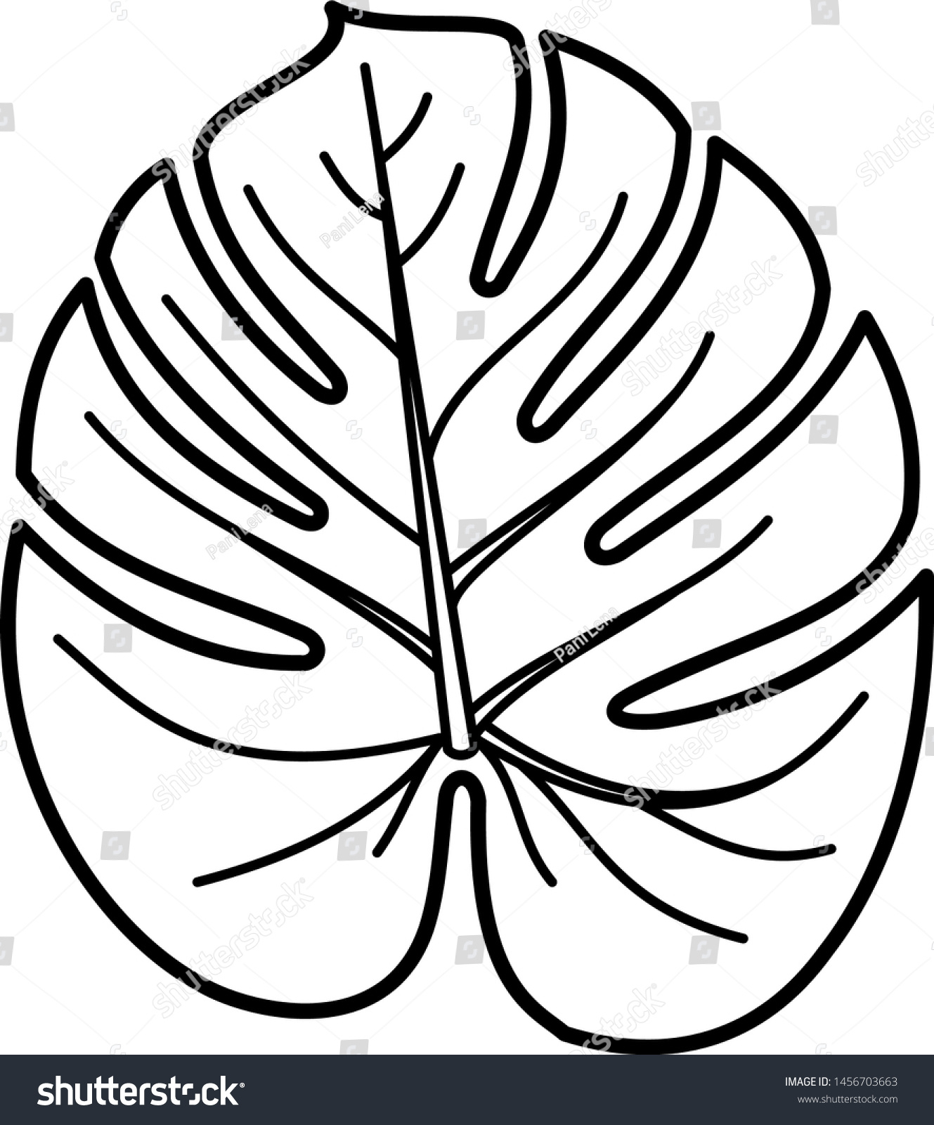 Tropical Leaf Icon Outline Style Coloring Stock Vector (Royalty within Outline Jungle Leaf Template Printable