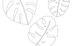 Vector Jungle Leaves Set. Tropical Exotic Plant Leaf Isolated On inside Outline Jungle Leaf Template Printable